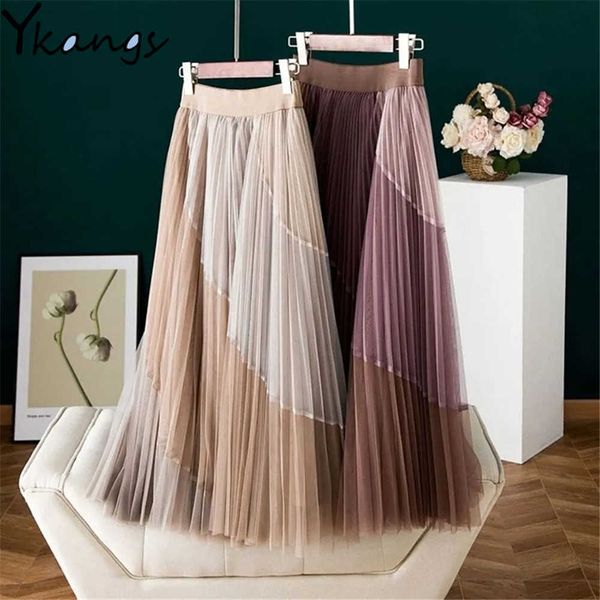mesh printed pleated skirt womens empire bohemia long brown rainbow skirt korean office ladies elastic high waist skirt 210619, Black
mesh printed pleated skirt womens empire bohemia long brown rainbow skirt korean office ladies elastic high waist skirt 210619, Black