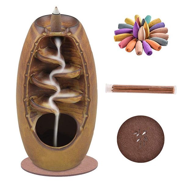 ceramic backflow incense holder waterfall burners with 80 cones 30 stick s55 fragrance lamps
ceramic backflow incense holder waterfall burners with 80 cones 30 stick s55 fragrance lamps