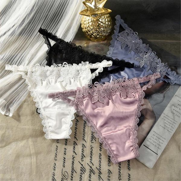women's panties embroidered floral satin lace women lingerie hollow g-string underwear breathable seamless female briefs thong, Black;pink
women's panties embroidered floral satin lace women lingerie hollow g-string underwear breathable seamless female briefs thong, Black;pink