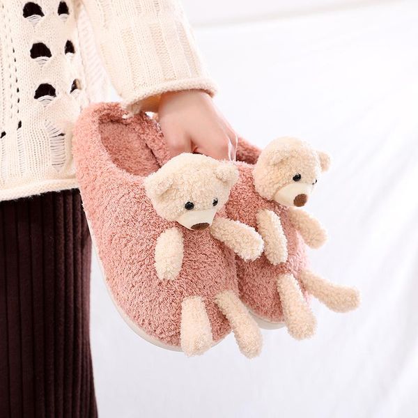 cute bear doll slippers for ladies in winter fluffy indoor use non-slip warm cotton, Black
cute bear doll slippers for ladies in winter fluffy indoor use non-slip warm cotton, Black