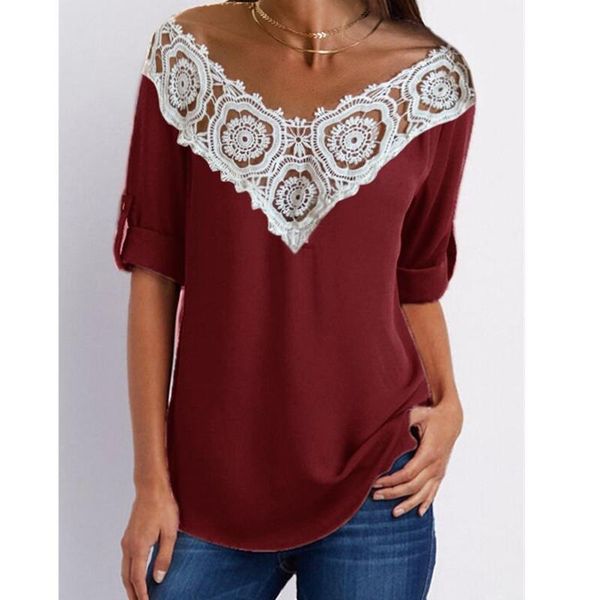 women's blouses & shirts large v-neck patchwork lace hollow out chiffon blouse summer gentlewomen three quarter sleeve solid white
women's blouses & shirts large v-neck patchwork lace hollow out chiffon blouse summer gentlewomen three quarter sleeve solid white