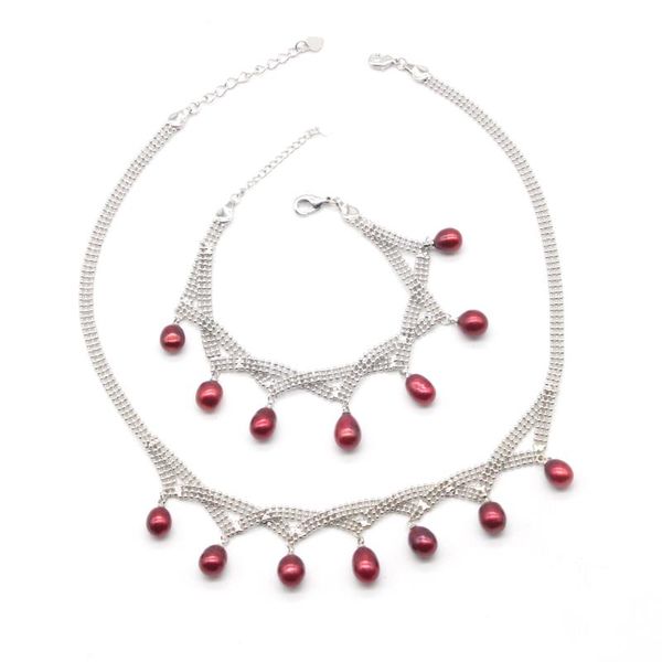 earrings & necklace colored oval pearl jewelry sets 33 colors elegant 7 natural rice pearls and bracelet women party gift ps001, Silver
earrings & necklace colored oval pearl jewelry sets 33 colors elegant 7 natural rice pearls and bracelet women party gift ps001, Silver