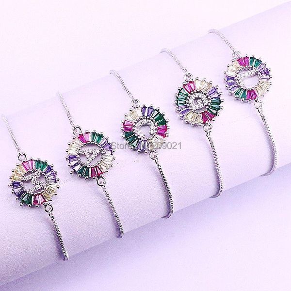 link, chain 10pcs trendy brass micro pave rainbow cz crystal 26 initials letter connector silver color link bracelets jewelry, Black
link, chain 10pcs trendy brass micro pave rainbow cz crystal 26 initials letter connector silver color link bracelets jewelry, Black