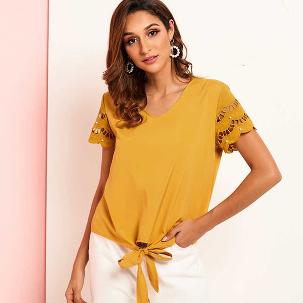 women's knits & tees mai&fun summer blouse women sweet bow decoration hollow out lace sleeve pearl womens 35gc, White
women's knits & tees mai&fun summer blouse women sweet bow decoration hollow out lace sleeve pearl womens 35gc, White