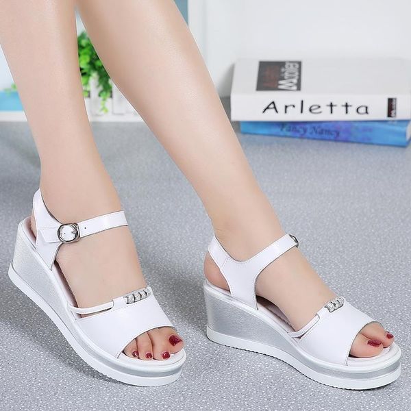sandals genuine leather women's all-match korean version of the platform wedge casual, Black
sandals genuine leather women's all-match korean version of the platform wedge casual, Black