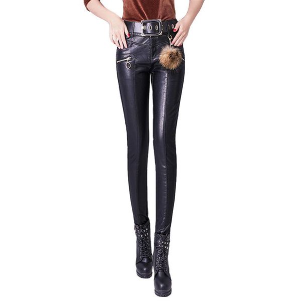 women's pants & capris women autumn winter pu leather zippers high waist elastic stretch pencil slim punk black trousers with sashes r1, Black;white
women's pants & capris women autumn winter pu leather zippers high waist elastic stretch pencil slim punk black trousers with sashes r1, Black;white