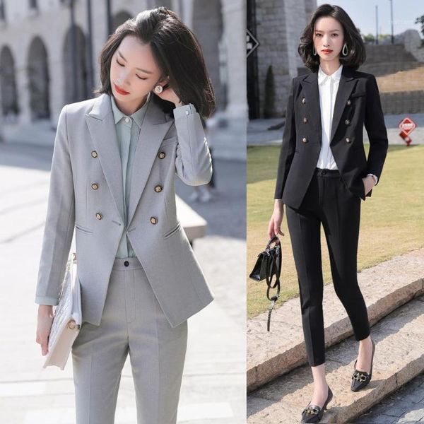 fashion ladies pant suits wmen business grey blazer and jacket sets work office uniform styles women's & blazers, White;black
fashion ladies pant suits wmen business grey blazer and jacket sets work office uniform styles women's & blazers, White;black