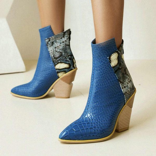 boots 2021 women ankle fashion pointed toe wedges high heel ladies short pu leather mixed color women's big size 45, Black
boots 2021 women ankle fashion pointed toe wedges high heel ladies short pu leather mixed color women's big size 45, Black
