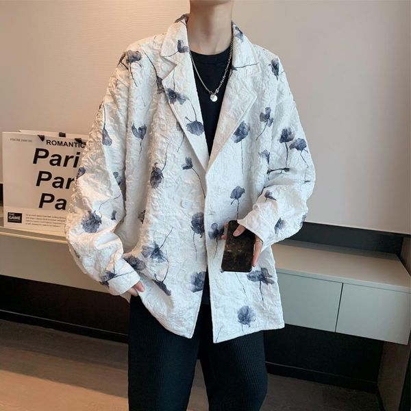 men's suits & blazers mens folds design blazer size brand tide fashion print hip casual male loose suit jacket singer costume feminina, White;black
men's suits & blazers mens folds design blazer size brand tide fashion print hip casual male loose suit jacket singer costume feminina, White;black