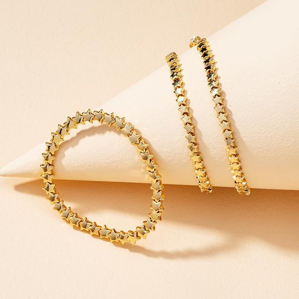 charm bracelets 3 pieces/set ins gold star handmade elastic minimalism minimalist korean fashion chic women party jewelry bracelet, Golden;silver
charm bracelets 3 pieces/set ins gold star handmade elastic minimalism minimalist korean fashion chic women party jewelry bracelet, Golden;silver
