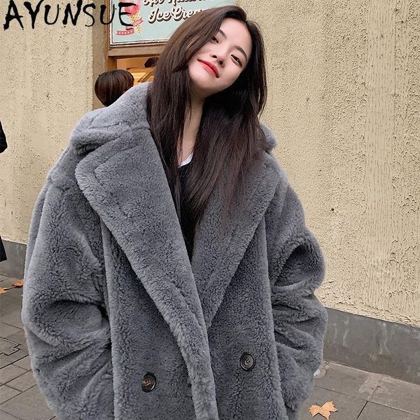 women's fur & faux ayunsue 100% real sheep shearling coat women winter 2021 warm wool casual long women's clothing jaqueta feminina, Black
women's fur & faux ayunsue 100% real sheep shearling coat women winter 2021 warm wool casual long women's clothing jaqueta feminina, Black