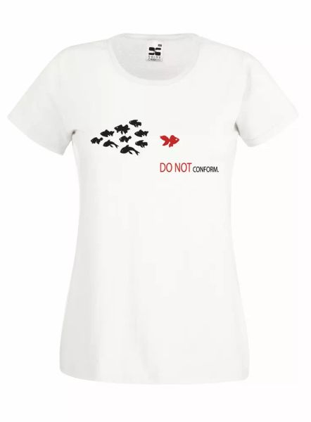 mesh do not conform against trend t-shirt woman girl 100% cotton, White;black