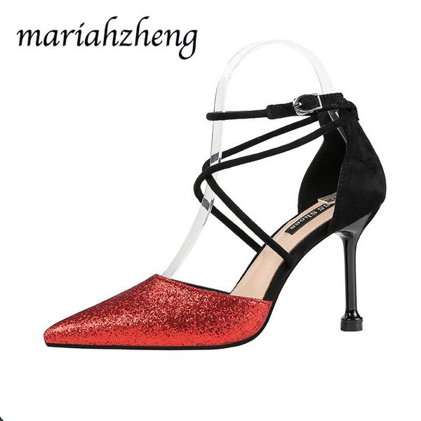 dress shoes meriahzheng 9.5cm 2021 spring pointed color-blocking high-heeled sequin women's sandals with a word lsj, Black
dress shoes meriahzheng 9.5cm 2021 spring pointed color-blocking high-heeled sequin women's sandals with a word lsj, Black
