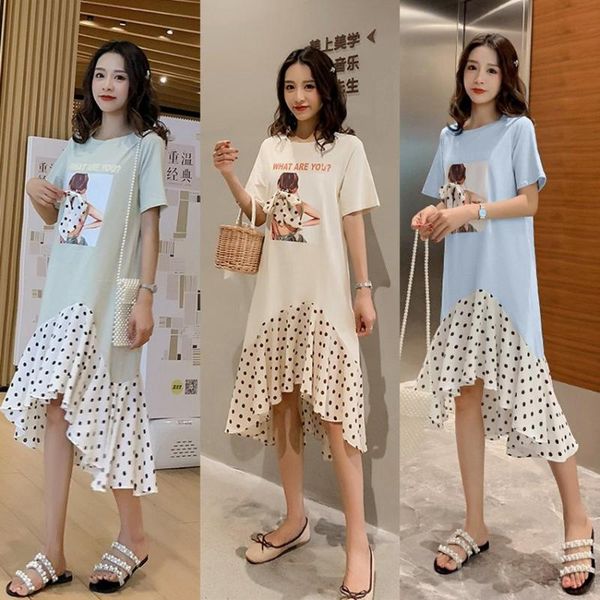 maternity dresses 2021 super fairy wave stitching dress korean fashion summer cartoon print pregnancy skirt irregular fishtail, White
maternity dresses 2021 super fairy wave stitching dress korean fashion summer cartoon print pregnancy skirt irregular fishtail, White
