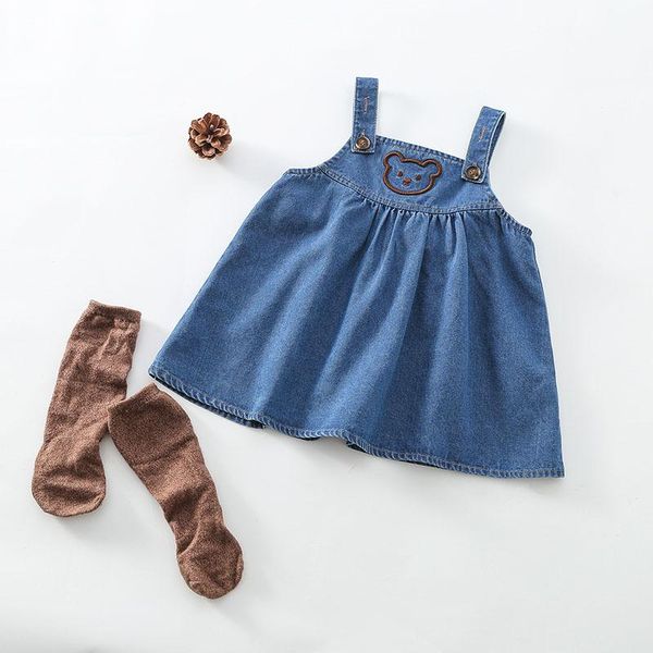 girl's dresses milancel 2021 autumn baby clothes denim dress embroidery bear outfits girls one piece korean born clothing, Red;yellow
girl's dresses milancel 2021 autumn baby clothes denim dress embroidery bear outfits girls one piece korean born clothing, Red;yellow