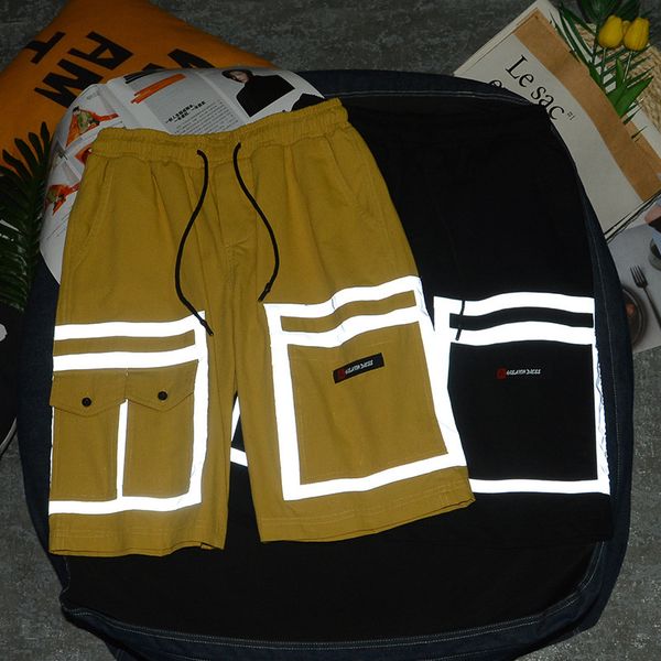 pant fashion slacks 2021 brand summer men's shorts loose high street reflective five point pants, Black
pant fashion slacks 2021 brand summer men's shorts loose high street reflective five point pants, Black