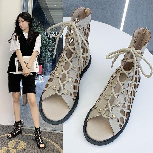 sandals women 2021 european and american style hollow open-toed women's summer cross straps rear zipper flat, Black
sandals women 2021 european and american style hollow open-toed women's summer cross straps rear zipper flat, Black