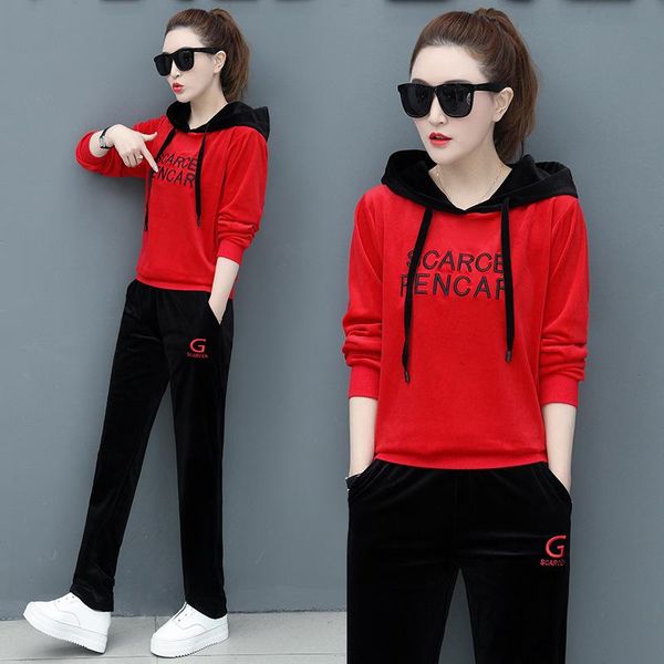 two piece dress female autumn winter gold velvet embroidery fashion tide 2 set tracksuit long sleeve hoodie sweatshirt and pants, White
two piece dress female autumn winter gold velvet embroidery fashion tide 2 set tracksuit long sleeve hoodie sweatshirt and pants, White