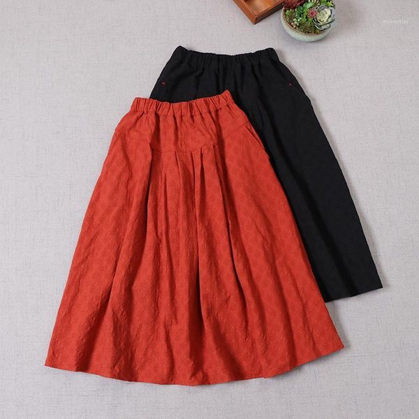 winter cotton and linen skirts loose elastic waist skirt japanese literary a-line yx, Black
winter cotton and linen skirts loose elastic waist skirt japanese literary a-line yx, Black