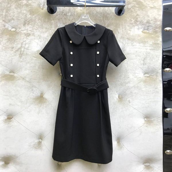 dress french elegant slim dress women high-end summer short sleeve peter pan collar double breasted with belt casual work dresses, Black;gray
dress french elegant slim dress women high-end summer short sleeve peter pan collar double breasted with belt casual work dresses, Black;gray
