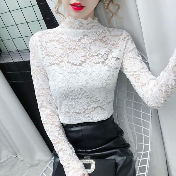 women's blouses & shirts women blouse turtleneck lace autumn winter mesh plus size long sleeve blusas ropa de mujer, White
women's blouses & shirts women blouse turtleneck lace autumn winter mesh plus size long sleeve blusas ropa de mujer, White