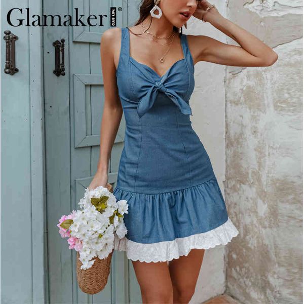 glamaker sleeveless denim blue summer sundress holiday ruffles women fashion a-line dress bow decoration on chest new 210414, Black;gray
glamaker sleeveless denim blue summer sundress holiday ruffles women fashion a-line dress bow decoration on chest new 210414, Black;gray