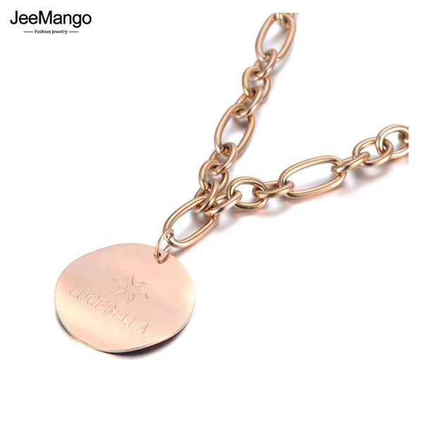 chains jeemango punk stainless steel tag charm pendant necklaces jewelry rose gold choker big thick chain necklace for women jn19084, Silver
chains jeemango punk stainless steel tag charm pendant necklaces jewelry rose gold choker big thick chain necklace for women jn19084, Silver