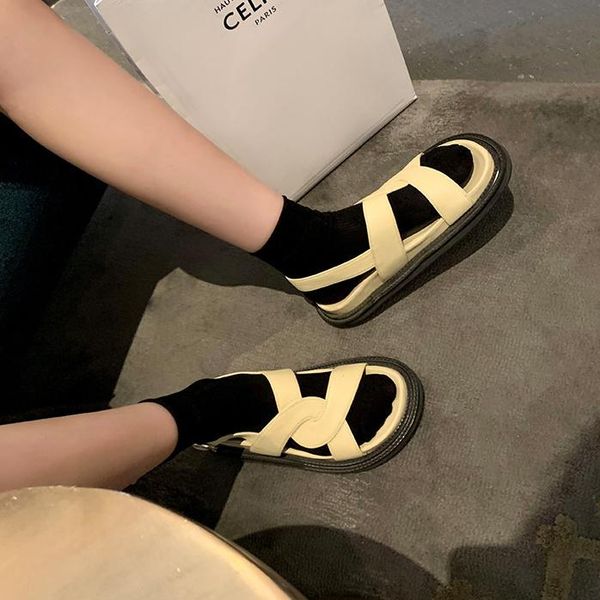 sandals asigo's same 2021 summer cross band open toe flat bottomed thick soled for women to wear with roman style, Black
sandals asigo's same 2021 summer cross band open toe flat bottomed thick soled for women to wear with roman style, Black