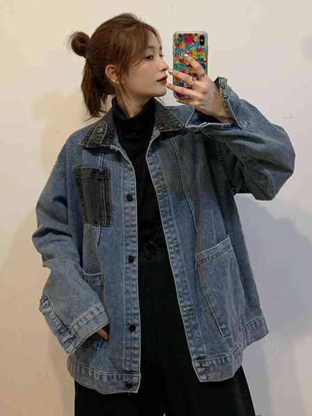 women's jackets retro hong kong style denim jacket new female spring korean loose casual student short 7sde, Black;brown
women's jackets retro hong kong style denim jacket new female spring korean loose casual student short 7sde, Black;brown