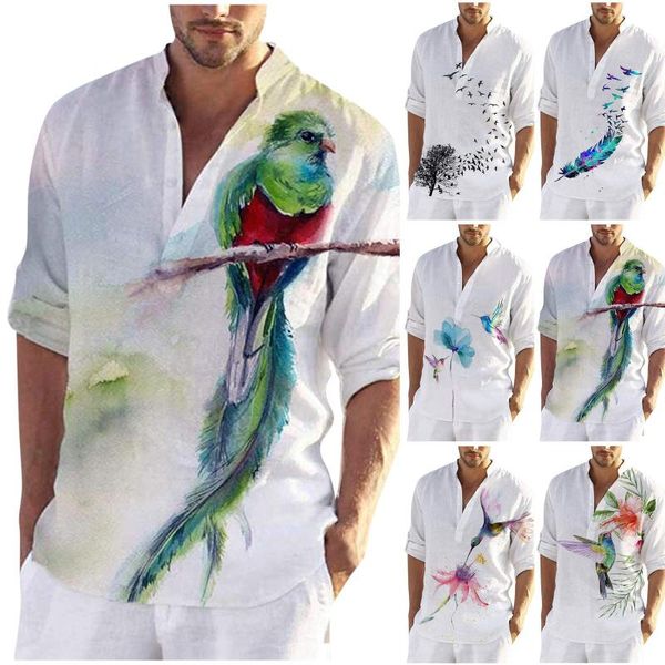 men's casual shirts men autumn winter cotton and linen long sleeves single breasted printed stand collar blouse, White;black
men's casual shirts men autumn winter cotton and linen long sleeves single breasted printed stand collar blouse, White;black