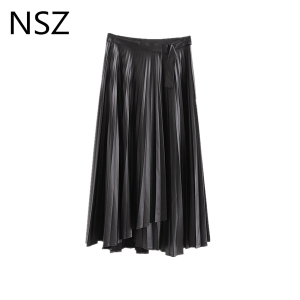skirts nsz women black faux leather pleasted skirt high waist loose vintage a-line midi
skirts nsz women black faux leather pleasted skirt high waist loose vintage a-line midi