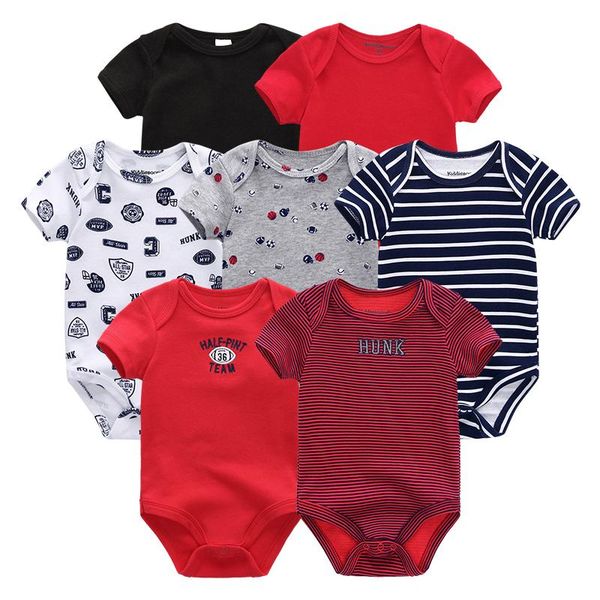 baby rompers summer 7pcs/lot short sleeve boys clothes born girls jumpsuits cotton roupas de for 0-12m clothing sets, White 
baby rompers summer 7pcs/lot short sleeve boys clothes born girls jumpsuits cotton roupas de for 0-12m clothing sets, White