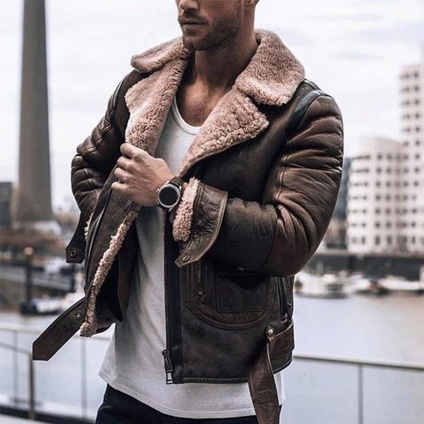 men's leather & faux autumn coat long sleeve plus size jacket casual winter windproof ffy zipper lapel overcoat uo55, Black
men's leather & faux autumn coat long sleeve plus size jacket casual winter windproof ffy zipper lapel overcoat uo55, Black