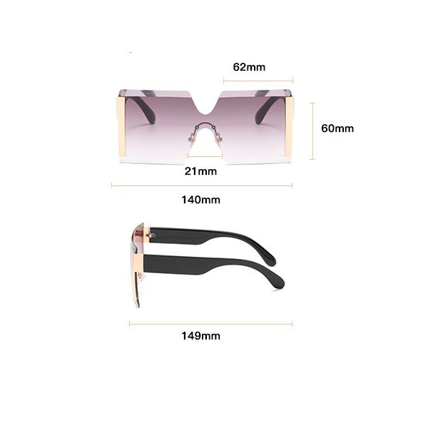 sunglasses women oversized rimless big frame sun glasses fashion european american personality brand design 2021 a519, White;black
sunglasses women oversized rimless big frame sun glasses fashion european american personality brand design 2021 a519, White;black