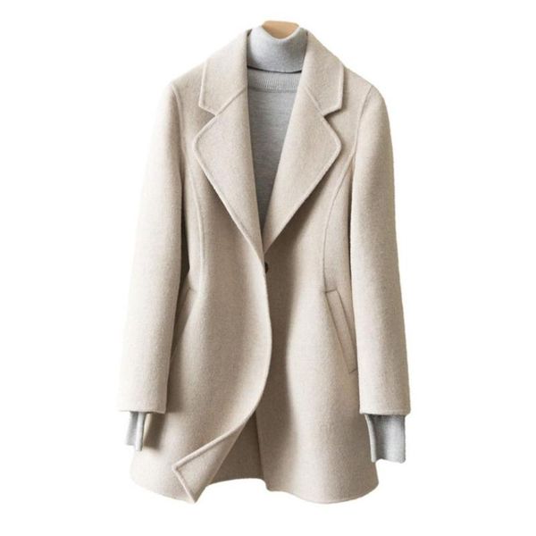 women's wool & blends vicabo solid long sleeve overcoat loose mid-length autumn trench turn down collar coat outwear office jacket fema, Black
women's wool & blends vicabo solid long sleeve overcoat loose mid-length autumn trench turn down collar coat outwear office jacket fema, Black