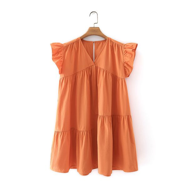 summer women v neck ruffle splicing mini dress female butterfly sleeve clothes casual lady loose vestido d7520 210430, Black;gray
summer women v neck ruffle splicing mini dress female butterfly sleeve clothes casual lady loose vestido d7520 210430, Black;gray