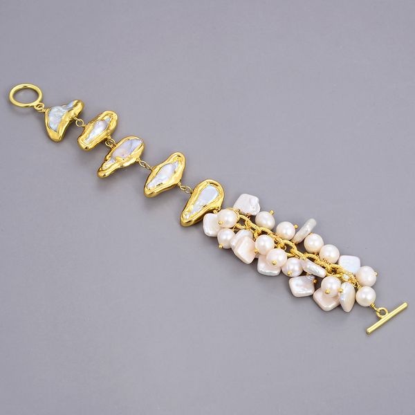 guaiguai jewelry freshwater white biwa keshi pearl potato pearl chain bracelet handmade for women real lady fashion jewellry, Black
guaiguai jewelry freshwater white biwa keshi pearl potato pearl chain bracelet handmade for women real lady fashion jewellry, Black