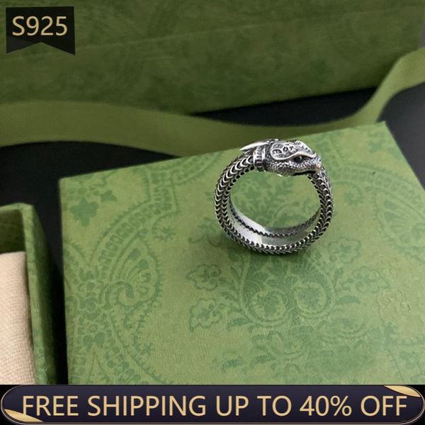 cluster rings ag925 sterling silver snake ring couple men and women retro hip hop trend fashion party exquisite gift, Golden;silver
cluster rings ag925 sterling silver snake ring couple men and women retro hip hop trend fashion party exquisite gift, Golden;silver