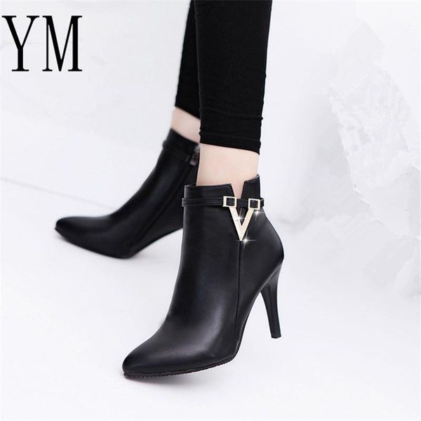 boots 2021 spring autumn stiletto thin high heels pointed toe faux leather zipper style ankle womens, Black
boots 2021 spring autumn stiletto thin high heels pointed toe faux leather zipper style ankle womens, Black