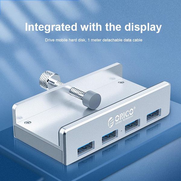 hubs orico mh4pu aluminum 4 ports usb 3.0 clip-type hub for desklapclip range 10-32mm with 100cm date cable gift package
hubs orico mh4pu aluminum 4 ports usb 3.0 clip-type hub for desklapclip range 10-32mm with 100cm date cable gift package