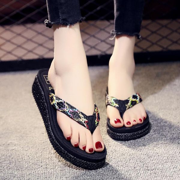 slippers women's sandals flip-flops fashion cute thick-soled non-slip beach shoes woman zapatos de mujer, Black
slippers women's sandals flip-flops fashion cute thick-soled non-slip beach shoes woman zapatos de mujer, Black