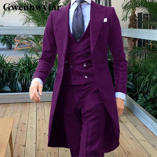 men's suits & blazers gwenhwyfar 2021 autumn purple long coat gentleman suit fashion groom tuxedo wedding 3-piece set, White;black
men's suits & blazers gwenhwyfar 2021 autumn purple long coat gentleman suit fashion groom tuxedo wedding 3-piece set, White;black