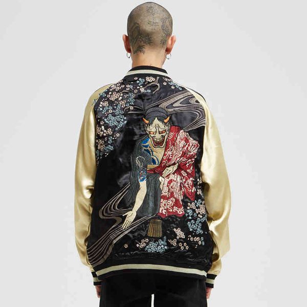 men's jackets japanese style ghost face embroidered men's jacket ukiyo-e yokosuka brand vintage coat autumn baseball uniform, Black;brown
men's jackets japanese style ghost face embroidered men's jacket ukiyo-e yokosuka brand vintage coat autumn baseball uniform, Black;brown