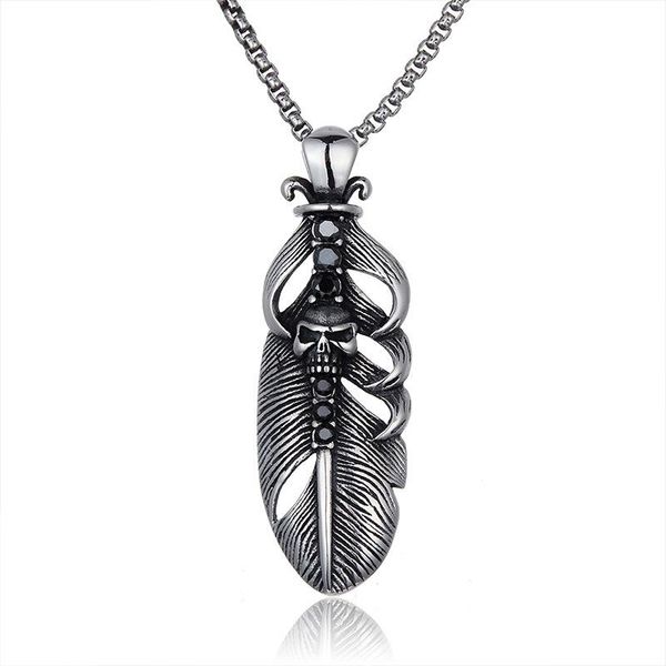 pendant necklaces leaves necklace male titanium steel japan and south korea hegemonic european american jewelry gothic, Silver
pendant necklaces leaves necklace male titanium steel japan and south korea hegemonic european american jewelry gothic, Silver