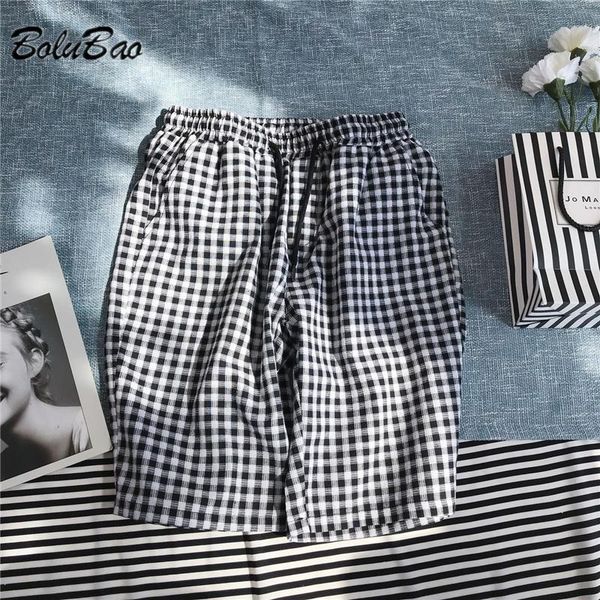 men's shorts bolubao 2021 summer brand fashion drawstring loose plaid men casual beach, White;black
men's shorts bolubao 2021 summer brand fashion drawstring loose plaid men casual beach, White;black