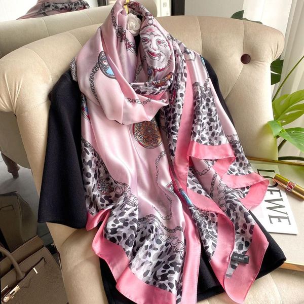 scarves 2021 silk scarf for women fashion design chain shawls and wrap spring summer beach hijabs pashmina female headband foulard, Blue;gray
scarves 2021 silk scarf for women fashion design chain shawls and wrap spring summer beach hijabs pashmina female headband foulard, Blue;gray