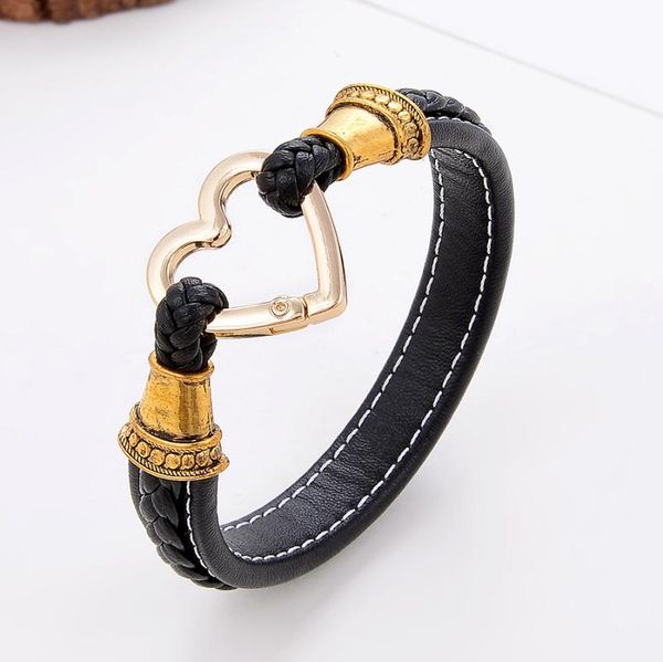 charm bracelets trend leather rope couple bracelet for lovers heart shape spring buckle zinc alloy women friend jewelry, Golden;silver
charm bracelets trend leather rope couple bracelet for lovers heart shape spring buckle zinc alloy women friend jewelry, Golden;silver