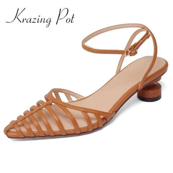 sandals krazing pot full grain leather strange style heel med heels british school high street fashion buckle straps women l33, Black
sandals krazing pot full grain leather strange style heel med heels british school high street fashion buckle straps women l33, Black