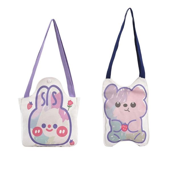 evening bags 2021 women cartoon bear canvas bag single-shoulder shoulder tote casual fashion large handbags