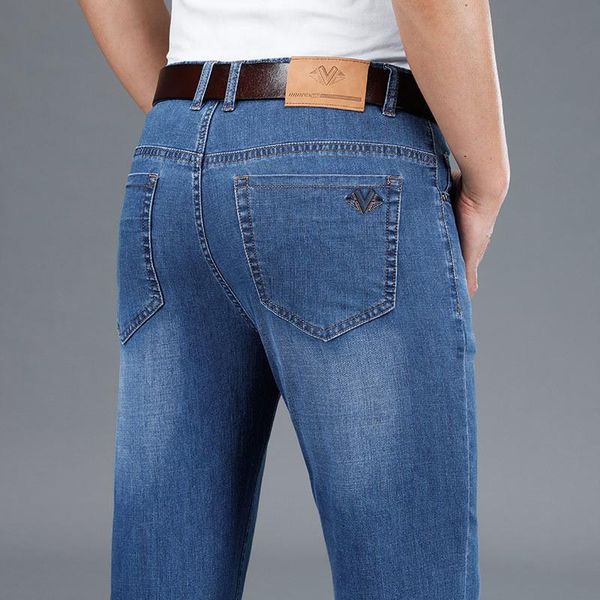 men's jeans business casual pants straight lightweight cotton for men 2021 spring summer trousers denim classic, Blue
men's jeans business casual pants straight lightweight cotton for men 2021 spring summer trousers denim classic, Blue